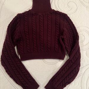 La Hearts Burgundy Turtleneck Sweater